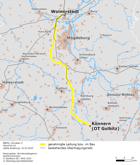 Trassenverlauf des Abschnitts Sachsen-Anhalt Nord des BBPlG-Vorhabens 5 Trassenverlauf des Abschnitts Sachsen-Anhalt Nord des BBPlG-Vorhabens 5