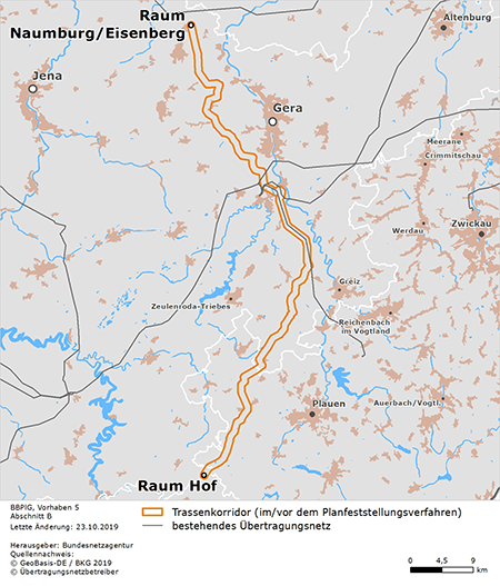 möglicher Trassenverlauf des Abschnitts B (Raum Naumburg/Eisenberg – Raum Hof) des BBPlG-Vorhabens 5 möglicher Trassenverlauf des Abschnitts B (Raum Naumburg/Eisenberg – Raum Hof) des BBPlG-Vorhabens 5