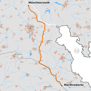 möglicher Trassenverlauf des Abschnitts Münchenreuth – Marktredwitz des BBPlG-Vorhabens 5