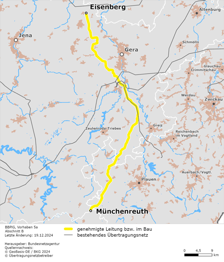 Trassenverlauf des Abschnitts Thüringen/Sachsen des BBPlG-Vorhabens 5a Trassenverlauf des Abschnitts Thüringen/Sachsen des BBPlG-Vorhabens 5a