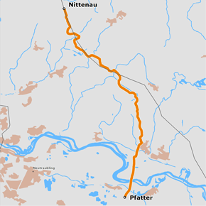 möglicher Trassenverlauf des Abschnitts Nittenau – Pfatter des BBPlG-Vorhabens 5a