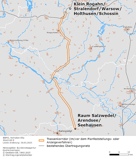 Trassenkorridor des Abschnitts Klein Rogahn/Stralendorf / Warsow / Holthusen / Schossin – Raum Salzwedel / Arendsee / Seehausen des BBPlG-Vorhabens 5a Trassenkorridor des Abschnitts Klein Rogahn/Stralendorf / Warsow / Holthusen / Schossin – Raum Salzwedel / Arendsee / Seehausen des BBPlG-Vorhabens 5a