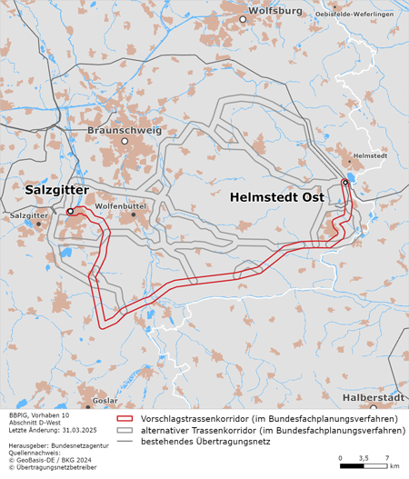 möglicher Trassenverlauf des Abschnitts Helmstedt Ost – Salzgitter des BBPlG-Vorhabens 10 möglicher Trassenverlauf des Abschnitts Helmstedt Ost – Salzgitter des BBPlG-Vorhabens 10