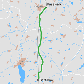 Trassenverlauf der Leitung Bertikow – Pasewalk (BBPlG-Vorhaben 11) Trassenverlauf der Leitung Bertikow – Pasewalk (BBPlG-Vorhaben 11)