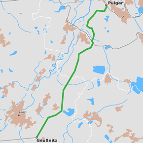 Trassenverlauf des Abschnitts Pulgar – Geußnitz des BBPlG-Vorhabens 13 Trassenverlauf des Abschnitts Pulgar – Geußnitz des BBPlG-Vorhabens 13
