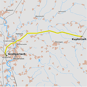 Trassenverlauf des Abschnitts Kupferzell – Großgartach des BBPlG-Vorhabens 20 Trassenverlauf des Abschnitts Kupferzell – Großgartach des BBPlG-Vorhabens 20