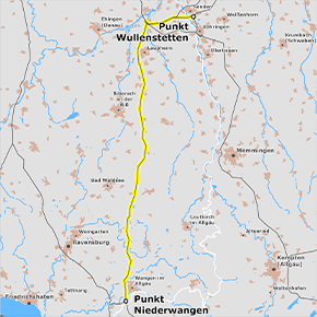 Trassenverlauf der Leitung Wullenstetten – Niederwangen (BBPlG-Vorhaben 25) Trassenverlauf der Leitung Wullenstetten – Niederwangen (BBPlG-Vorhaben 25)