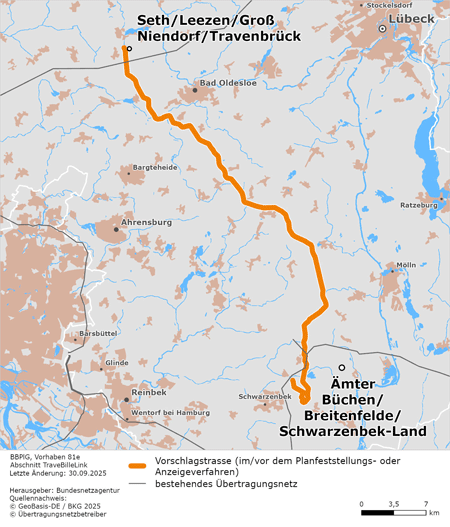 möglicher Trassenverlauf des Bestandteils Seth/Leezen/Groß Niendorf/Travenbrück – Ämter Büchen/Breitenfelde/Schwarzenbek-Land (TraveBilleLink) des BBPlG-Vorhabens 81e möglicher Trassenverlauf des Bestandteils Seth/Leezen/Groß Niendorf/Travenbrück – Ämter Büchen/Breitenfelde/Schwarzenbek-Land (TraveBilleLink) des BBPlG-Vorhabens 81e