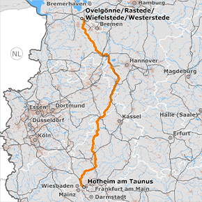 Vorschlagstrasse zwischen den Netzverknüpfungspunkten Ovelgönne / Rastede / Wiefelstede / Westerstede – Hofheim am Taunus (BBPlG-Vorhaben 82a) Vorschlagstrasse zwischen den Netzverknüpfungspunkten Ovelgönne / Rastede / Wiefelstede / Westerstede – Hofheim am Taunus (BBPlG-Vorhaben 82a)