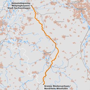 Vorschlagstrasse für den Abschnitt Gemeindegrenze Wölpinghausen / Stadt Sachsenhagen bis Grenze Niedersachsen / Nordrhein-Westfalen Vorschlagstrasse für den Abschnitt Gemeindegrenze Wölpinghausen / Stadt Sachsenhagen bis Grenze Niedersachsen / Nordrhein-Westfalen