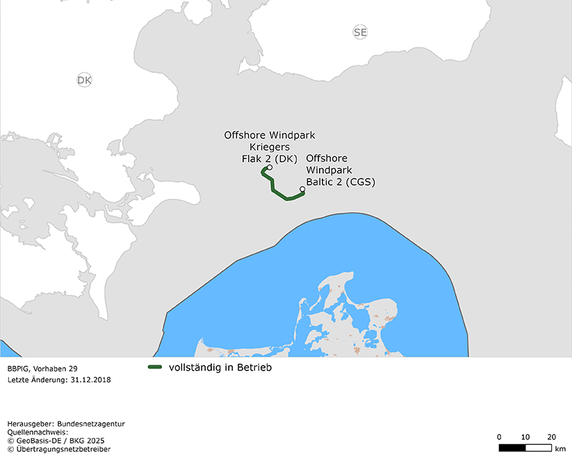 Trassenverlauf der Combined Grid Solution (BBPlG-Vorhaben 29) Trassenverlauf der Combined Grid Solution (BBPlG-Vorhaben 29)